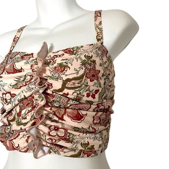 Shein Floral Ruched Ruffle Bikini Top 3XL - Picture 6 of 10